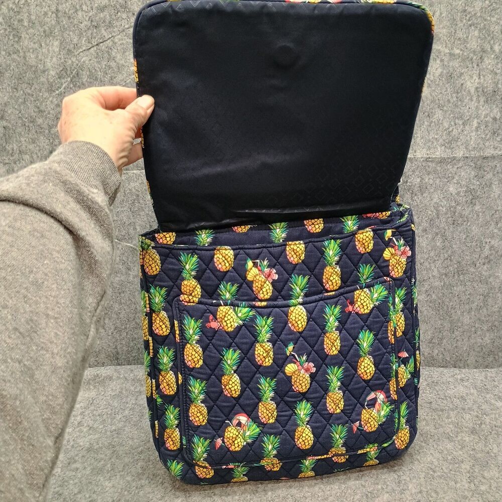 Vera Bradley Toucan Party Mailbag Purse Crossbody Messenger Bag Pineapple - Picture 6 of 16